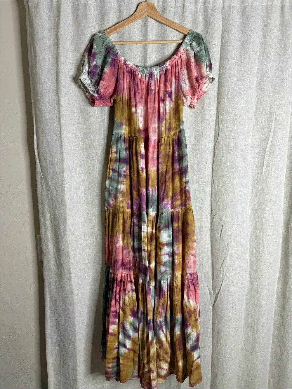 Young Fabulous & Broke Pink Multi Tie-Dye Maxi Dress - Picture 4 of 4
